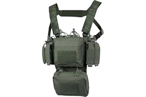 VISMIX Tactical Chest Rig, Adjustable&Detachable Molle Chest Rigs with Mag Pouch