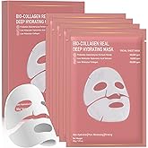 Nityrliv Collagen Face Mask, 4 Pack Bio-Collagen Real Deep Mask Overnight Hydrating Face Mask for All Skin Types,Original Hydrating Collagen Face Mask