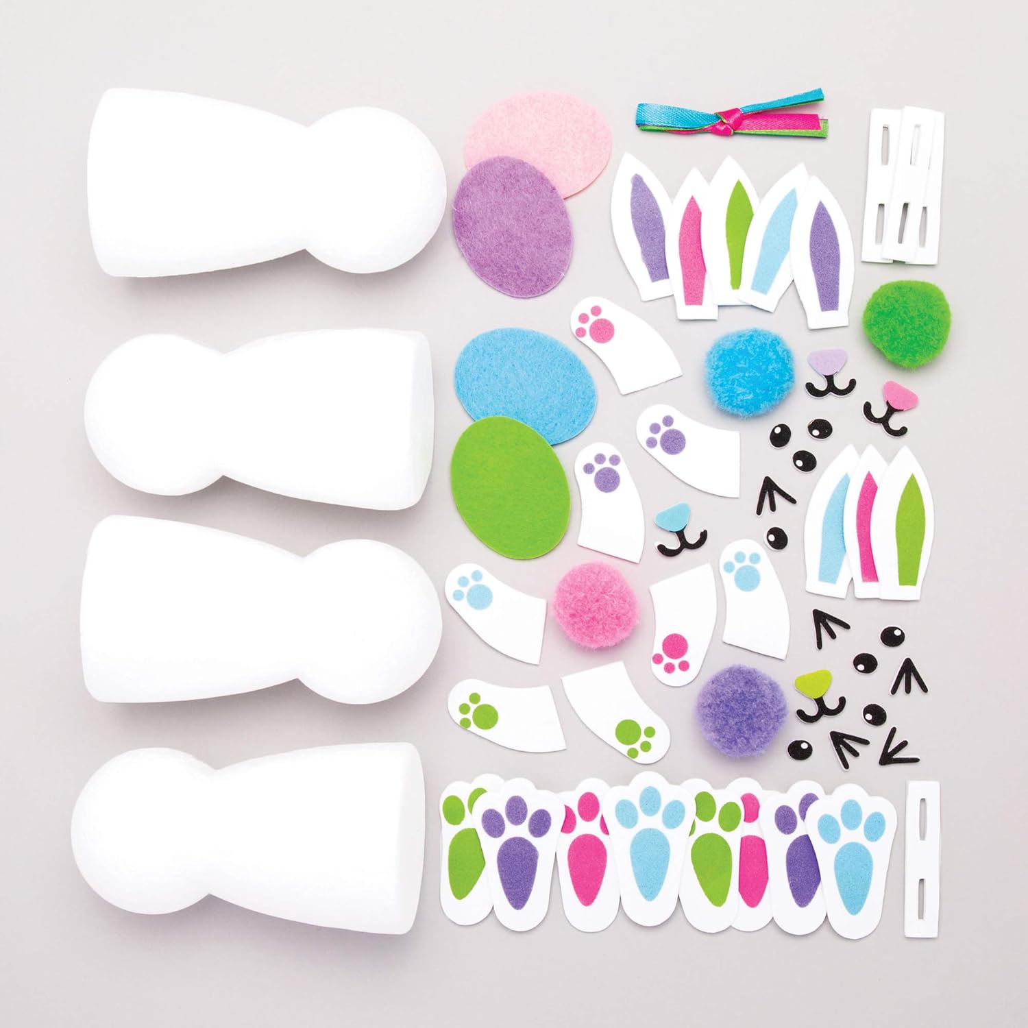 Baker Ross Build a Bunny Kits - Pack of 4, Easter Crafts, Craft For Kids (AT413), Assorted, 16 cm de altura - Image 4
