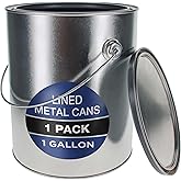 Master Elite 1 Gallon Lined Empty Metal Paint Can Bucket with Lid, Bail Handle - Triple Tight Seal, 128 fl. oz. Steel Coating Storage Container Tin - Store Leftover Water-Based Paint, Latex, Art Craft