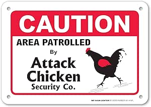 Caution Attack Coq Ferme Ou Barnyard Sign