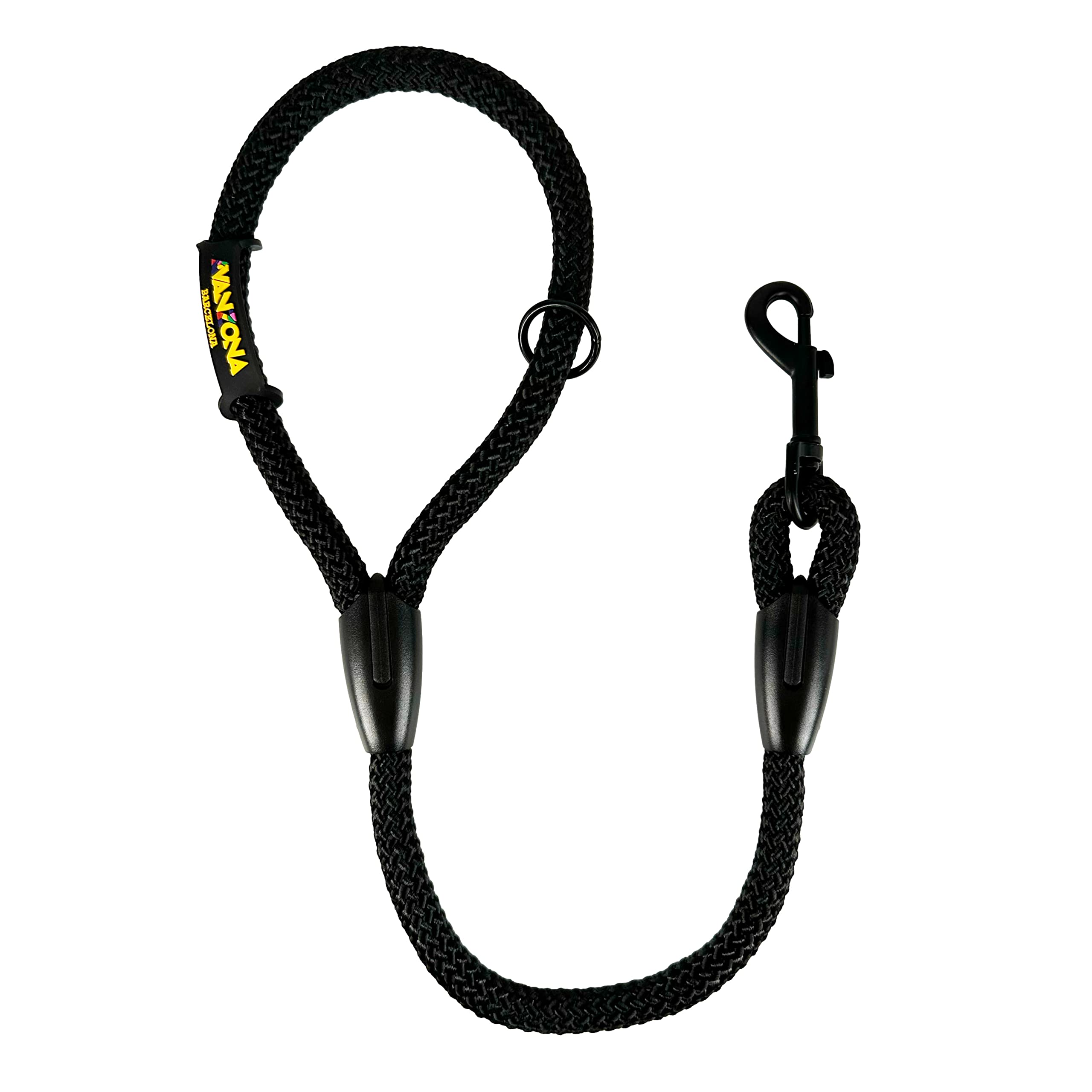 Anti Pull and Short Rope Lead for Small Medium and Large Dogs. Made in Spain. 60cm. Black