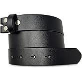 BC Belts Womens Leather Belt Strap with Smooth Grain Finish 1.25" Wide with Snaps for Interchangeable Buckle