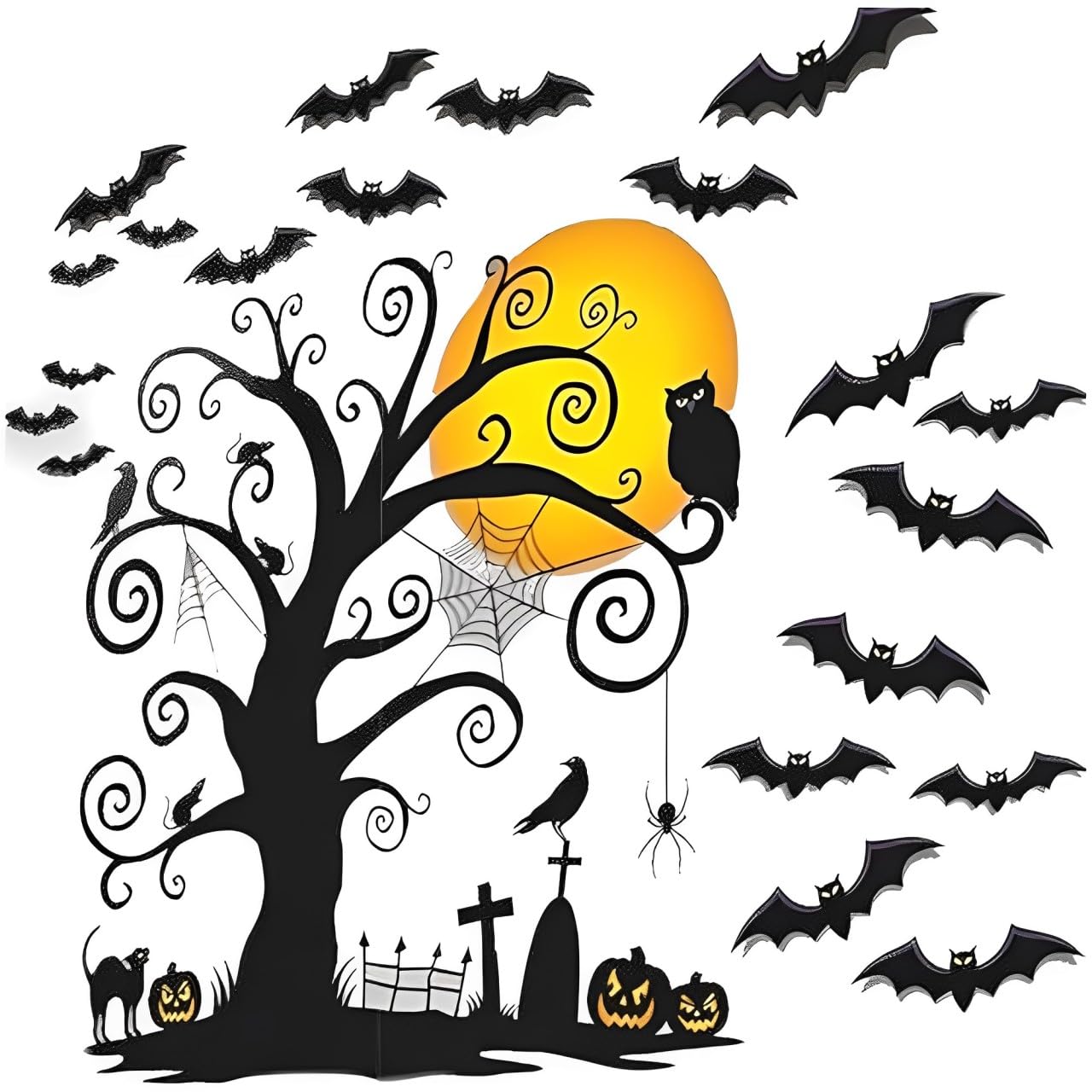 Amscan 670191 - Halloween Family Friendly Wall Scene Setter Decorations - 32 Pieces