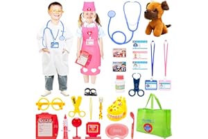 HEYDUOTON Kids-Toys,Doctor-Kit-for-Toddlers-3-5,Pretend Play Christmas-Birthday-Gift Ideas,Toys for 2 3 4 5 6 7 Year Old Girls Boys,Toddler-Girls-Toys Dentist Kit Doctor Nurse Costume for Dress Up and Role Play