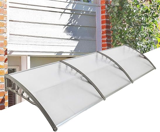 Amazon Com Samanoya 120 X40 Door Window Outdoor Awning Modern Patio Cover Uv Rain Protection One Piece Polycarbonate Hollow Sheets Gray Holder Garden Outdoor