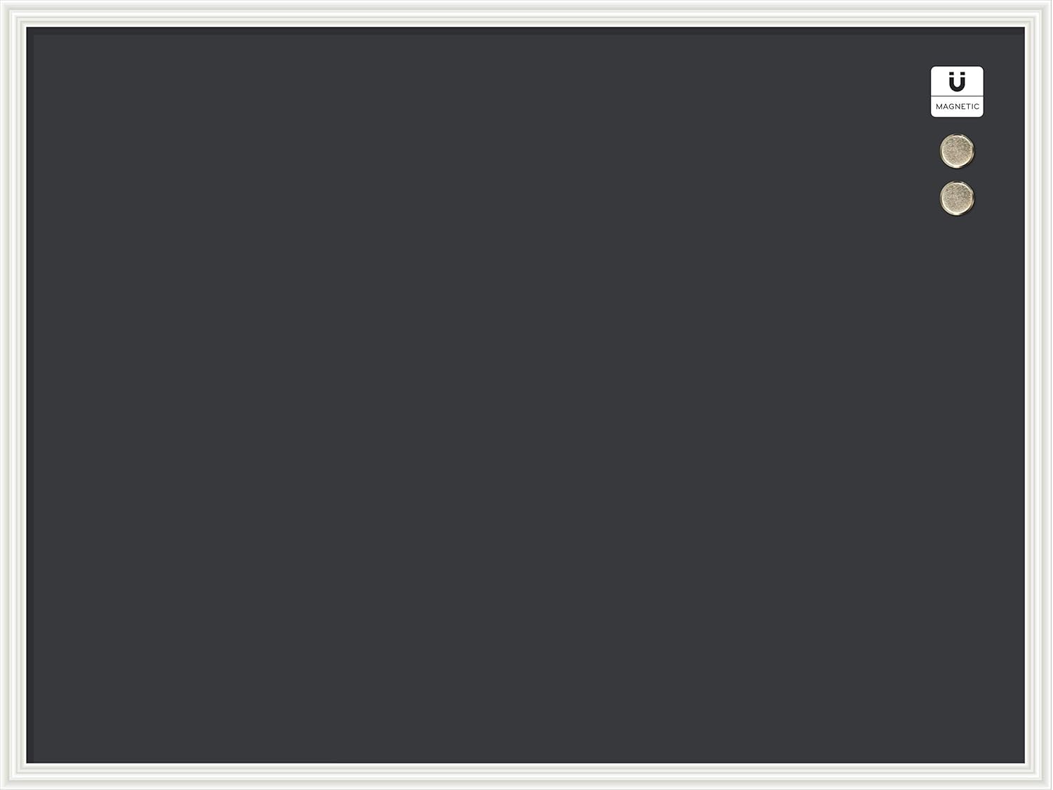 U Brands Magnetic Chalkboard, 30 x 20 Inches, White Wood Frame (2073U00-01), Black : Office Products