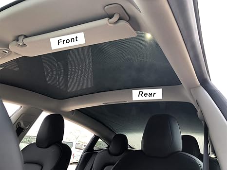 Car Foldable Sunshade Heat Isolate Windshield Sunshade Glass Roof Sunshade Sunroof Sunshade Compatible Tesla Model 3 Middle And Rear Sunshade2pcs