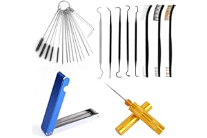 Carburetor Cleaner Kit, Professional Torch Tip Cleaner Set with Nylon Brushes Cleaning Hooks & Needles Wire Brushes Sharp Pic