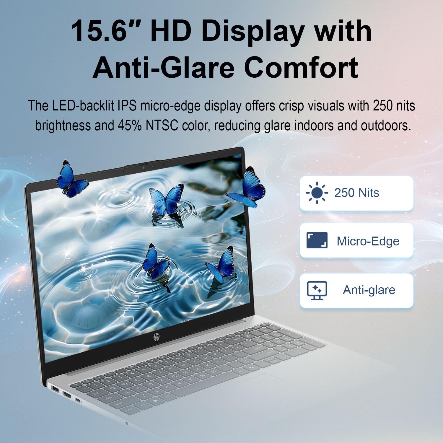 Portátil HP Pavilion de 15,6" | Procesador Intel Core i3 de 13.ª generación | 16 GB de RAM DDR4 | 640 GB de almacenamiento (SSD PCIe de 128 GB + 512 GB externo) | Windows 11 mejorado con IA | Cámara web de privacidad | Batería de hasta 11,5 horas