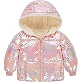 UNICOMIDEA Baby Girl Winter Coat Laser Toddler Jackets Warm Down Outerwear with Hooded for 12M-5T
