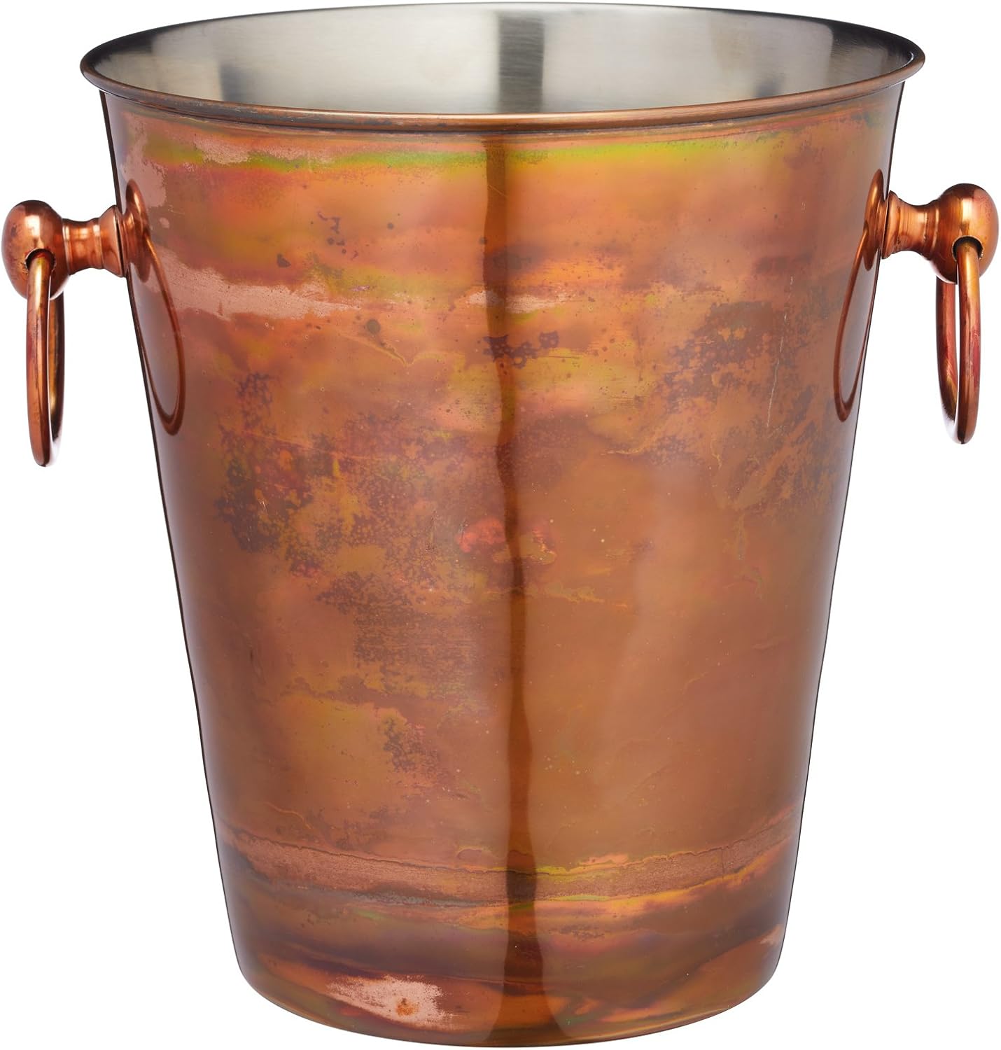 BarCraft BCCHAMIRIDCOP Luxury Stainless Steel Wine / Champagne Cooler Bucket, 24 x 20.5 x 23 cm (9.5" x 8" x 9") - Copper Finish - Image 3