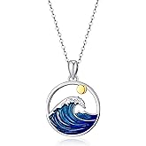 TALYKONG Wave Necklace Ocean Wave Necklace Beach Jewelry Gifts for Women Men