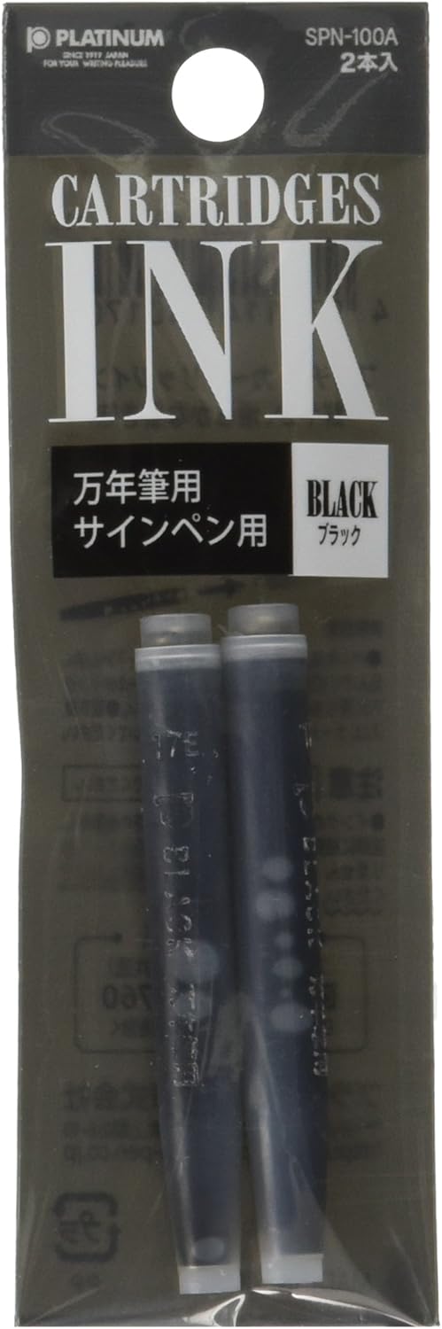 Platinum Refills Black for Preppy Fountain Pen Cartridge - SPN-100A-1
