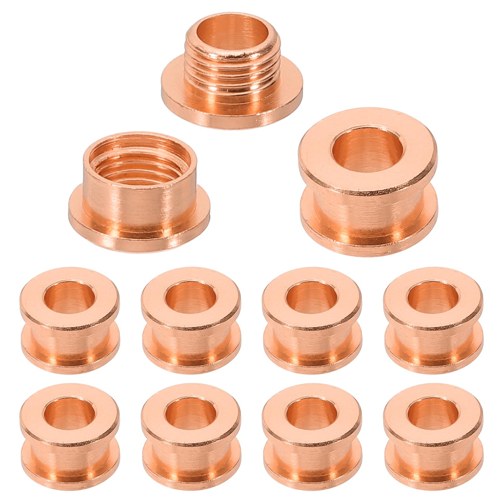 PATIKIL 5mm(1/5 inch) Solid Brass Hole Eyelets, 10 Pcs Flat Self Backing Grommets with Washer for Shoes Clothes Crafts Bag Leather Craft, Rose Gold