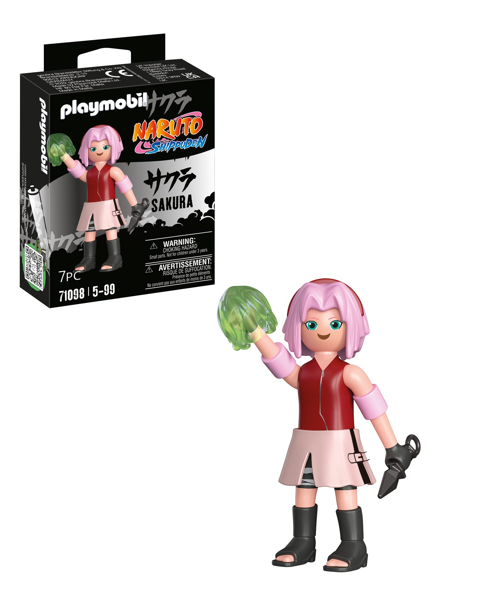 Playmobil 71098 Naruto: Sakura Figure Set, Naruto Shippuden Anime Collectors Figure, Playset Suitable for Children and fans 5+ years