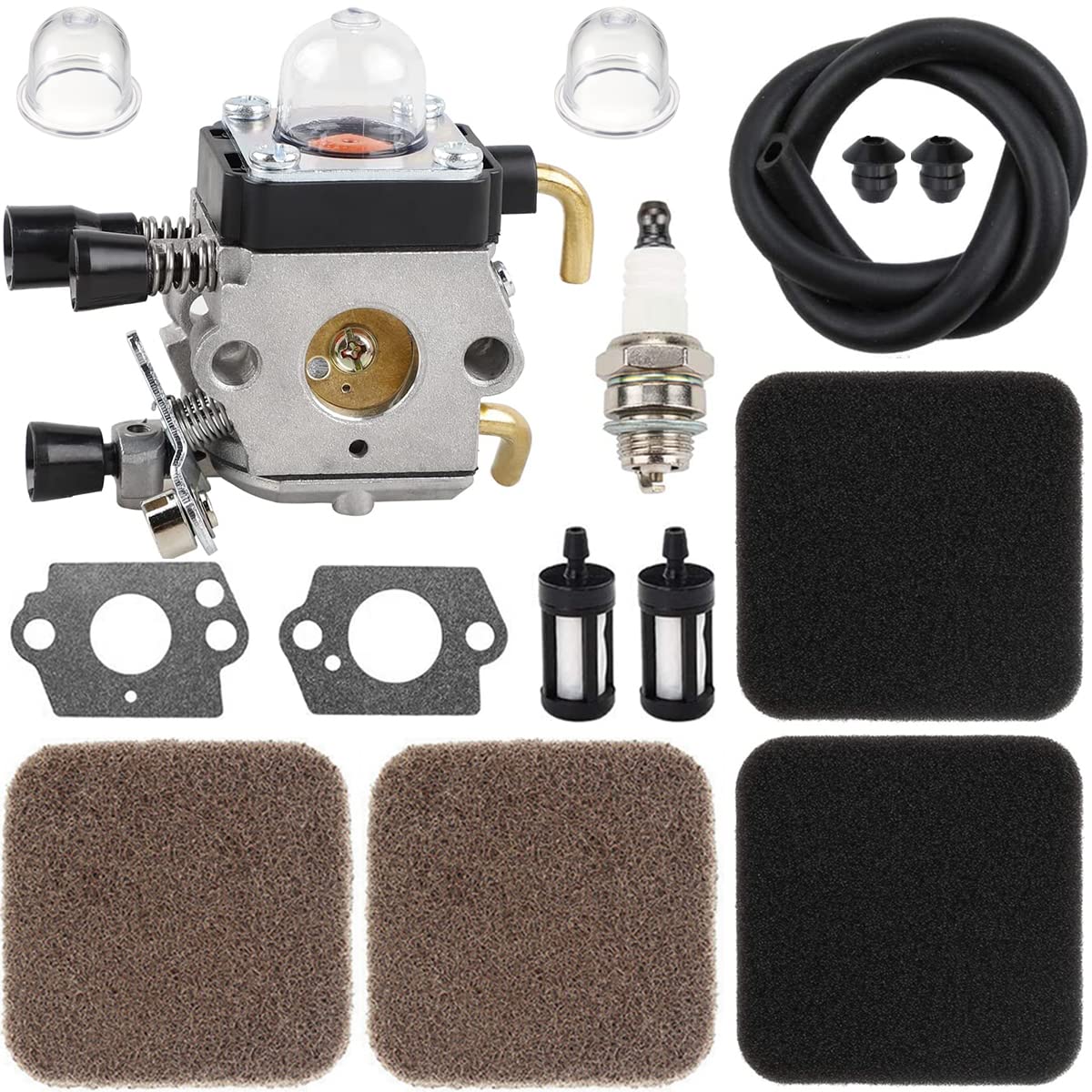ZAMDOE FS80R Carburetor for Stihl FS85 FS85R FS80 FS72 FS74 FS75 FS76 FS85RX HS72 HS74 HS75 HS76 HS80 HS85 HL75 FH75 FC75 FC85 KM80 HT70 HT75 String Trimmer Weedeater with Air Filter Tune Up Kit