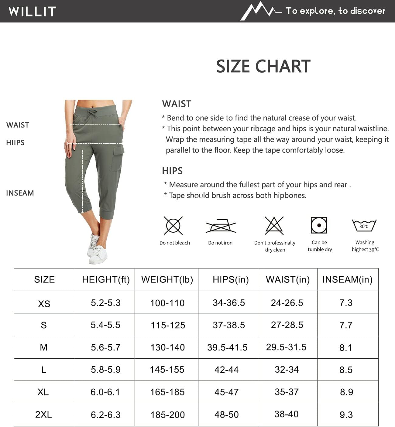 Willit Women's Cargo Hiking Capris Pants Lightweight Workout Outdoor Athletic Capris Water Resistant UPF 50+: Sports & Outdoors