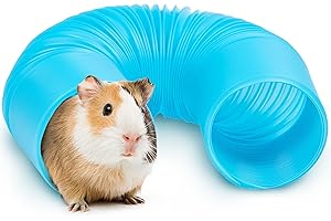 2 BROTHERS WHOLESALE Guinea Pig Tunnels and Hamster Tubes - Fun Ferret Tunnels - Ideal Rat Cage Accessories - Collapsible Guinea Pig Toys for Boredom Relief - Blue