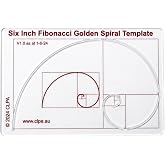 Fibonacci 6" Spiral Drawing Template, Golden Ratio Stencil | Australian Designed and Made; Geometric Stencil for Art; Drafting and Quilting; PETG