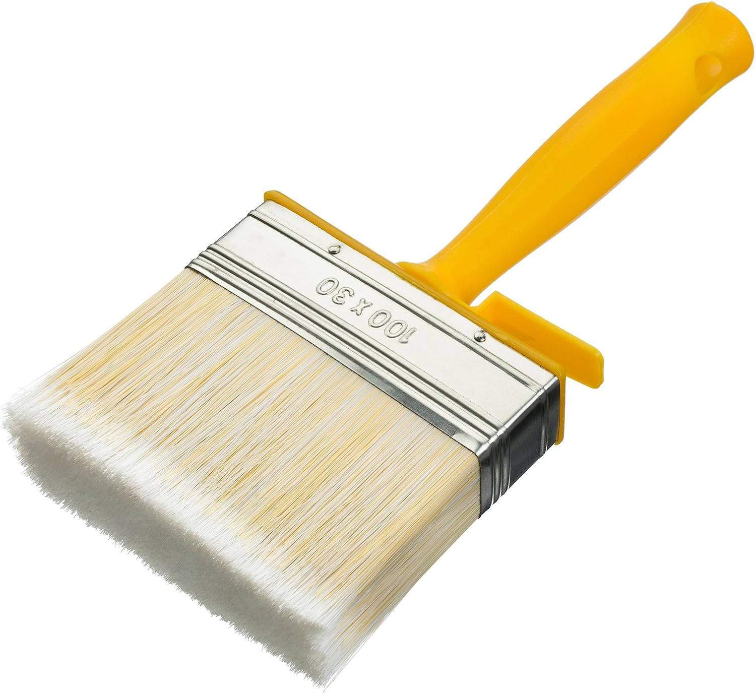Coral 34201 Essentials Block Paint Brush with Synthetic Paintbrush Head for Sheds Fences or Paste 4 inch, Yellow, 4 Inch / 100mm - Image 3