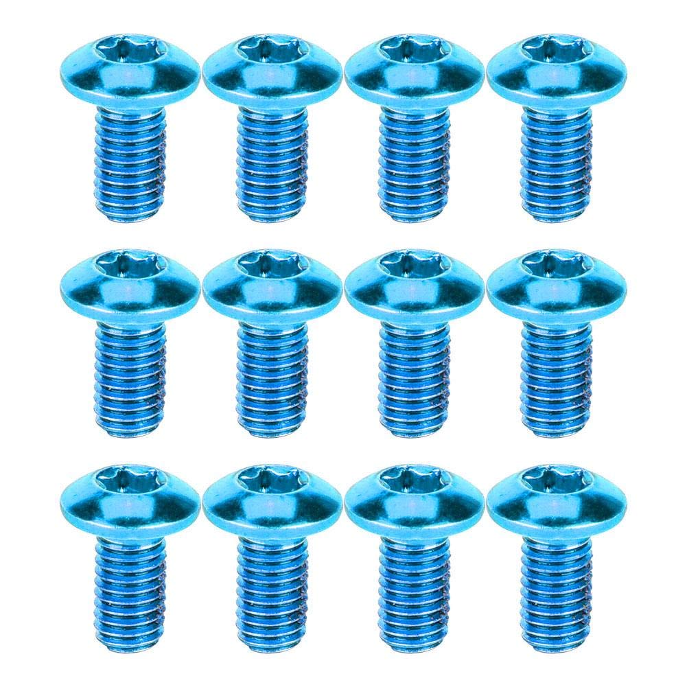 Alomejor 12PCS Bike T25 Screws Steel Bicycle Disc Brake Screws T25 Screws for Mountain Bike Cycling Supplies (Blue)