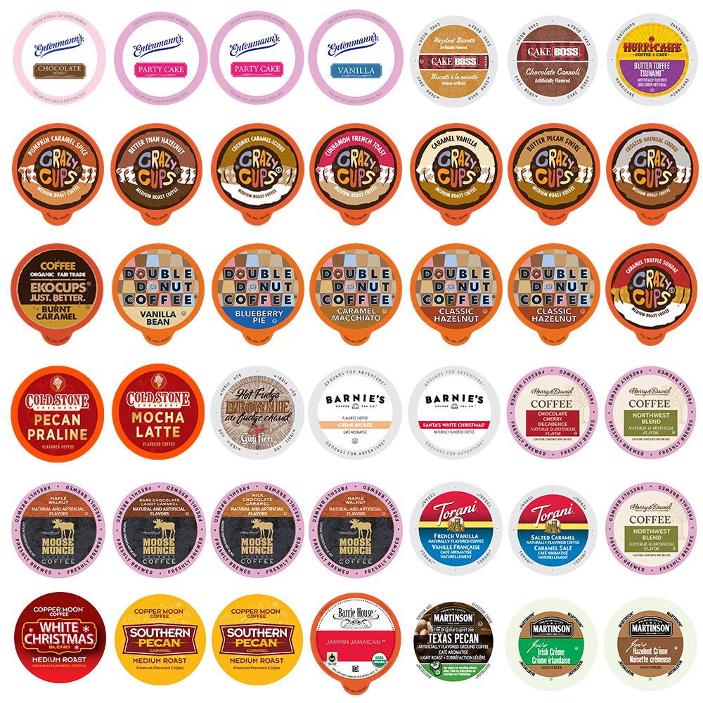 Flavored Coffee Single Serve Cups For Keurig K Cup Brewers Variety Pack Sampler, 40Count (Flavored Sampler)
