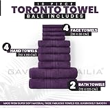 GC Gaveno Cavalia 10-Piece Towel Bale Set 450 GSM Purple Quick Dry view 3