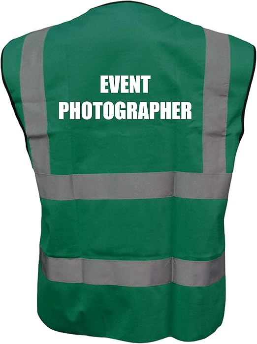 GREEN Hi Vis vest EVENT PHOTOGRAPHER Vest Waistcoat Safety Vest