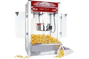 Commercial Popcorn Maker Machine 20 Oz 1440W, Theater Style Popper for 80 Cups/Batch with 3-Switch Control, Steel Frame & Tem