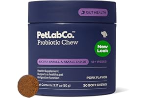PetLab Co. Probiotics for Dogs - Support Gut Health, Occasional Diarrhea, Digestive Health, Paw Licking & Seasonal Allergies, Pork Flavor, 30 Soft Chews, Formulated for Small Dogs, Packaging May Vary
