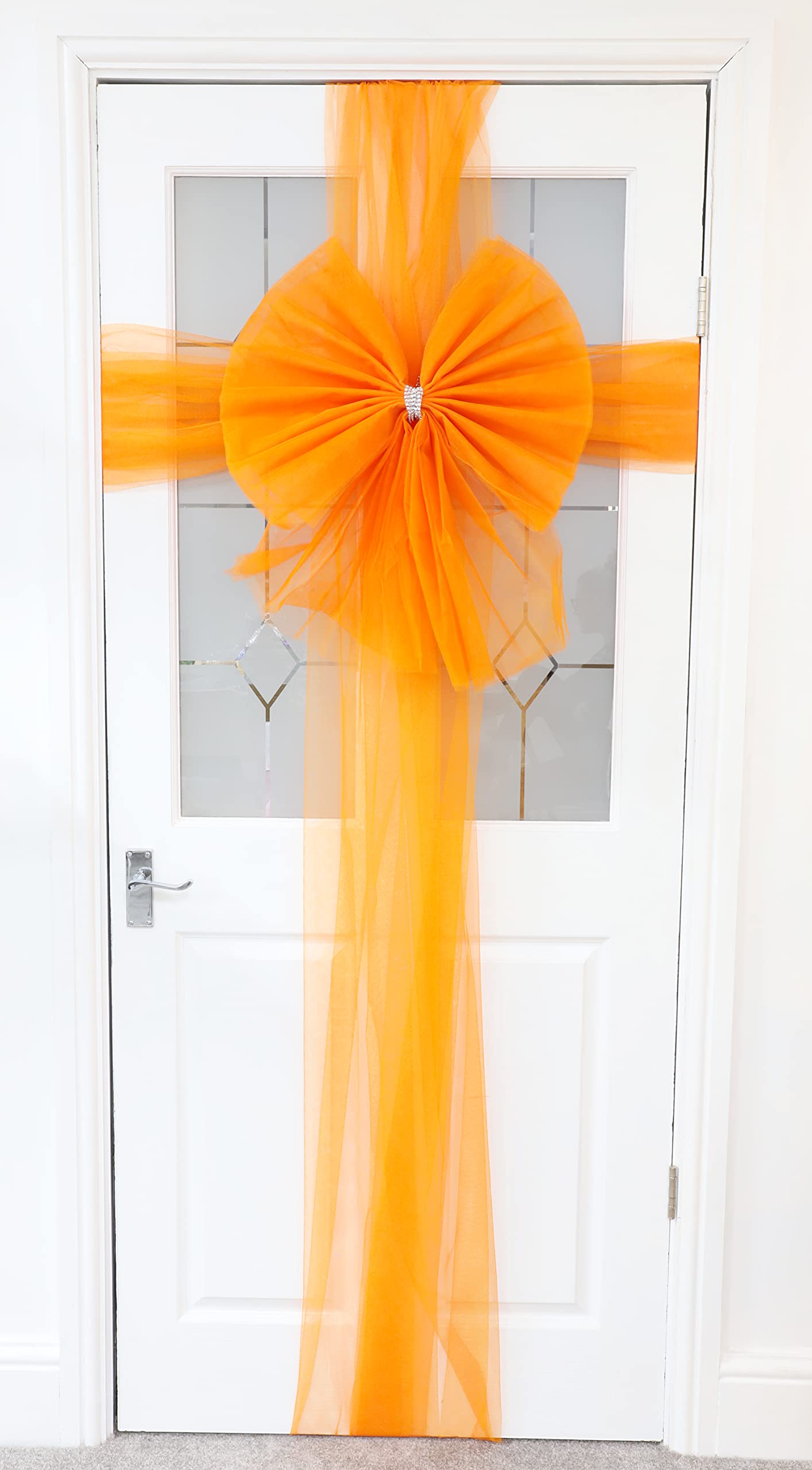 Christmas Concepts® DIY Decorative Door Bow With Diamante Decoration - Wedding/Parties/Christmas (Orange)