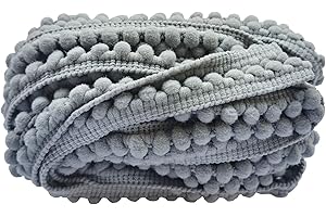 MONIDOOR Mini Pom Pom Trim 8 Yards 5mm Ball Fringe Trim for Sewing Accessory Decoration DIY Crafts (Light Gray 1710)