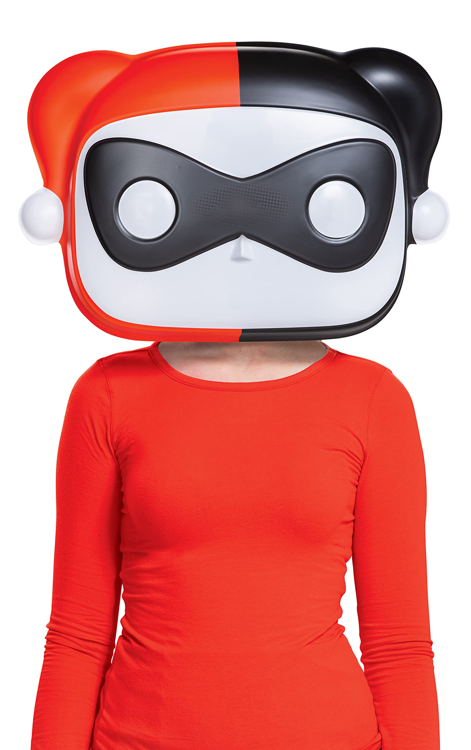 Jakks Harley Quinn Mask, Funko Pop! Style Batman Character Costume Accessory, All Ages Face Covering Half Masks, Regular fit, Oversized look which is great for parties and Trick or Treat