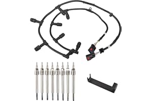 FGJQEFG Glow Plug Connector Wire Harness + Glow Plugs Removal Tool Compatible with 04-10 Ford 6.0L Powerstroke Diesel F250 F3