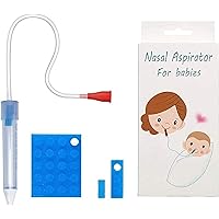 Baby Nasal Aspirator with 24 Hygiene Filters, Mucus Aspirator for Baby, Cleanable and Reusable Nasal Congestion Relief for In