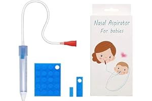 MOLUCKY Baby Nasal Aspirator with 24 Hygiene Filters, Mucus Aspirator for Baby, Cleanable and Reusable Nasal Congestion Relief for Infant