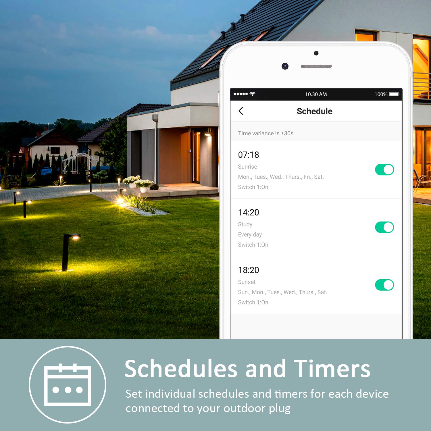 VAVOFO Outdoor Smart Plug, WiFi Outlet with 2 Sockets, Compatible with Alexa Google Home, IP44 Waterproof, Wireless Remote Control Timer & Countdown by Smartphone APP: Industrial & Scientific
