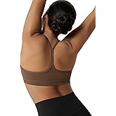 ODODOS Cloud Feeling Y Racerback Sports Bra for Women Wirefree Padded Strappy Yoga Bra