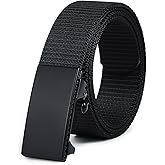 DENGFENGZHE Men's Ratchet Web Belts,Outdoors Hiking Tactical Belt for Men,Nylon No Holes Golf Belts with Automatic Buckle