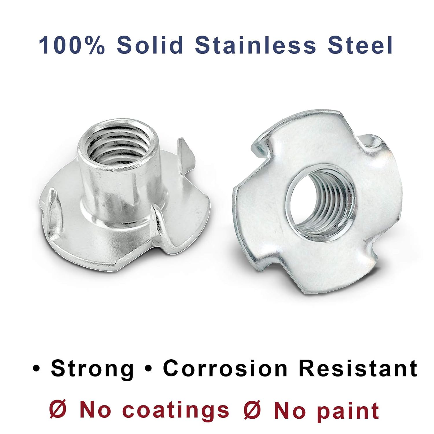 Stainless TNuts 3/816 Inch (25 Pack), Threaded Insert, 304 (188