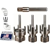 6 in 1 PVC Pipe Threading Tool &ndash; Reinforced Hardened Alloy Internal &amp; External Threader Kit for 1/2", 3/4", 1" Pipes, No Chipping No Slippage &ndash; Pro Plumbing Tool for DIY Repairs