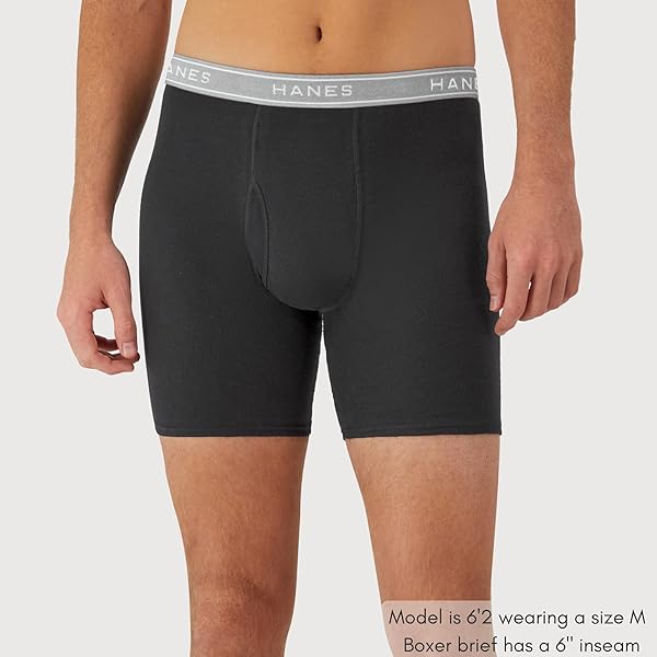 HANES MEN HANES BOXER BRIEFS, COOL DRI MOISTURE-WICKING UNDERWEAR, COTTON NO-RIDE-UP FOR MEN, MULTI-PACKS AVAILABLE