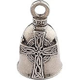 Guardian Bell Celtic Good Luck Bell w/Keyring & Black Velvet Gift Bag | Motorcycle Bell | Lead-Free Pewter | Made in USA