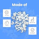 TR Cable 50x White Plastic Flat Wire Cable Clips 6mm TV Phone Internet Lead view 7