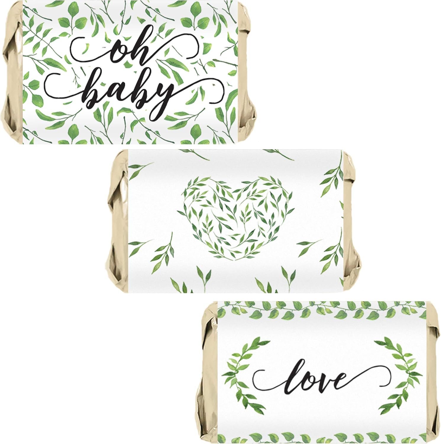 Amazoncom Greenery Baby Shower Mini Candy Bar Wrappers 45 Stickers Health Personal Care
