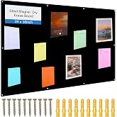 Ireer Magnetic Board Steel, Display Magnetic, Black, 24 x 36 Inch | Magnet Bulletin Boards for Walls Notes Photos for Home, Office, Classroom, Pre Drilled with Screws and Dry Wet Erase Feature