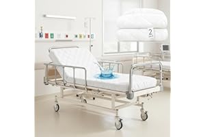 Lounsweer 2 Pack White Waterproof Hospital Bed Sheets 84 x 36 Inch Elastic Fitted Mattress Cover for Home Hospital Beds