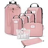 BAGSMART Compression Packing Cubes, 6 PCS Packing Cubes for Suitcases, Travel Bags Organizer for Luggage, Lightweight Packing Cube for Travel Essentials