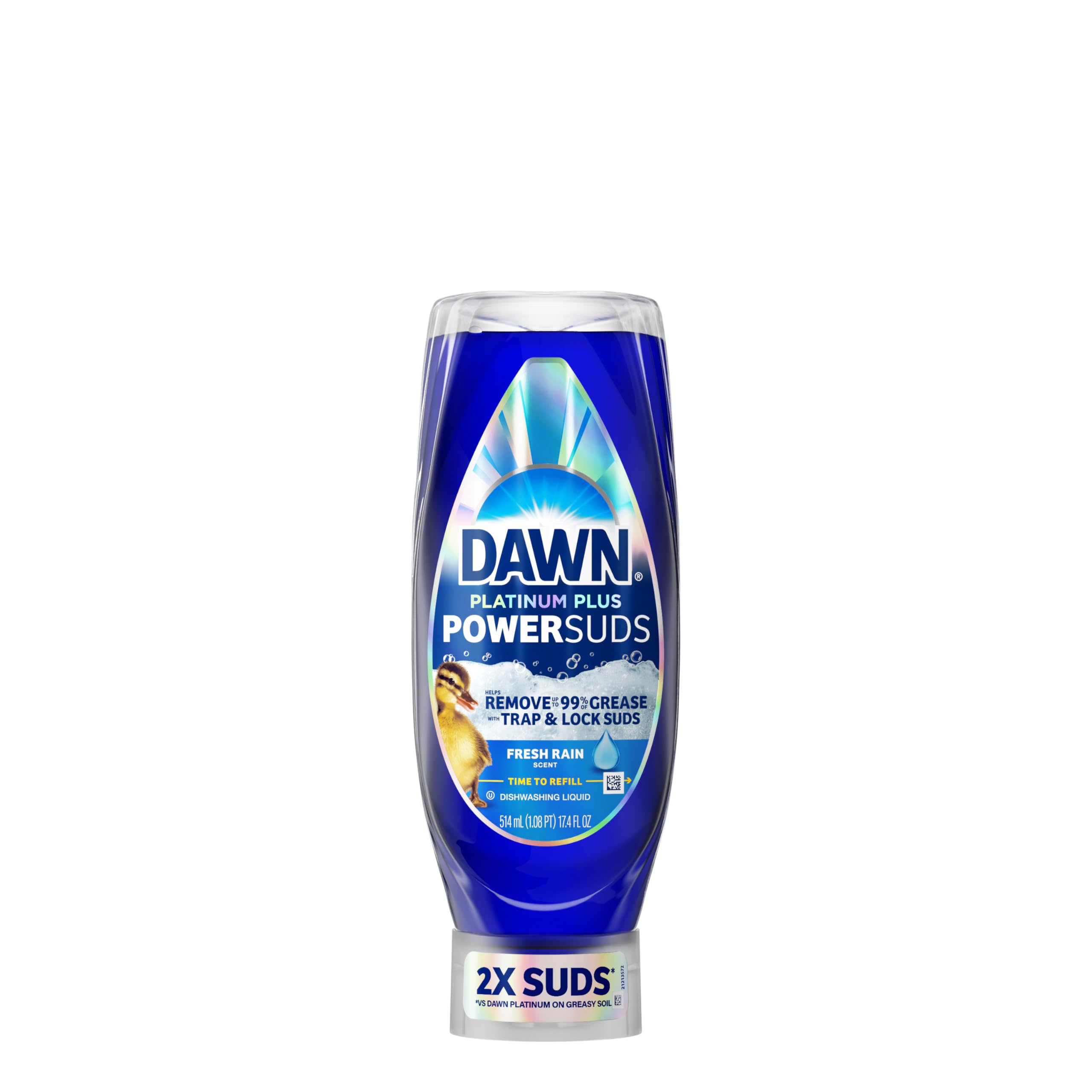 Dawn Platinum Plus PowerSuds Liquid Dish Soap, 17.4 oz. EZ-Squeeze Bottle